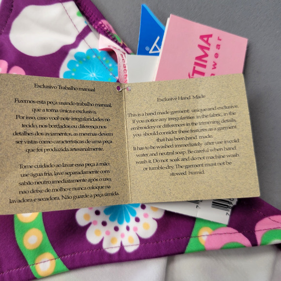 Cia Maritima Cheeky Bikini Bottom Womens M 40 Swim Side Tie Floral Retro New - Picture 7 of 14